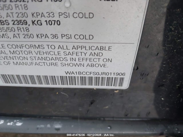 2018 AUDI Q3 WA1BCCFS0JR011906 Photo 8