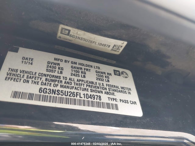 6G3NS5U26FL104978 Chevrolet Caprice Police