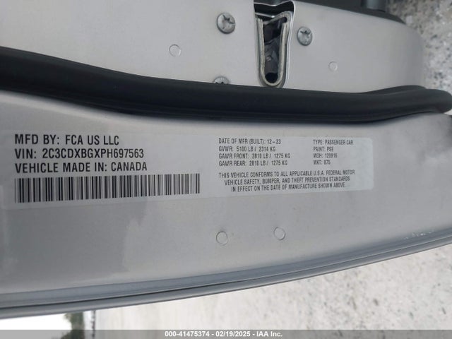 2C3CDXBGXPH697563 Dodge Charger Sxt