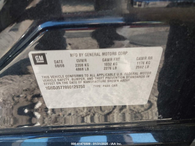 2009 CADILLAC CTS 1G6DJ577890129750 Photo 8