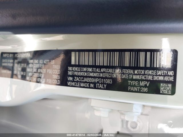 ZACCJABB9HPG11083 Jeep Renegade Latitude Fwd