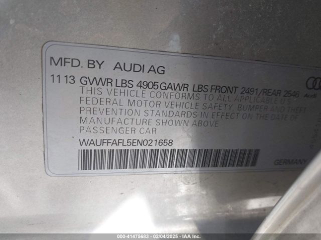 WAUFFAFL5EN021658 Audi A4 2.0t Premium