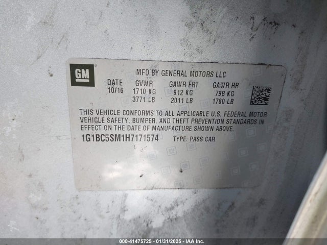 1G1BC5SM1H7171574 Chevrolet Cruze Ls Auto