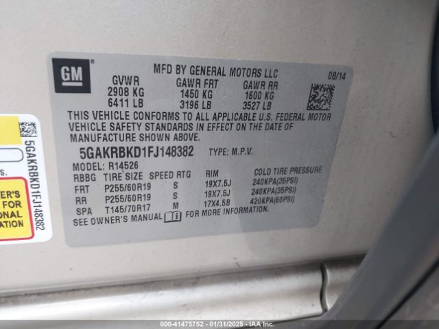 5GAKRBKD1FJ148382 Buick Enclave Leather
