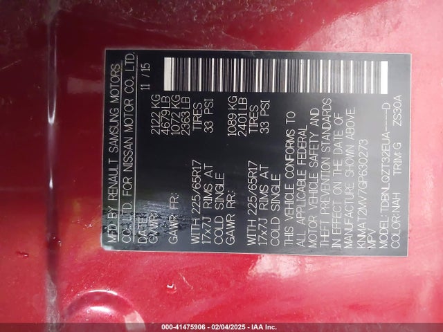 Nissan ROGUE SV 2016 KNMAT2MV7GP630273 Image 9