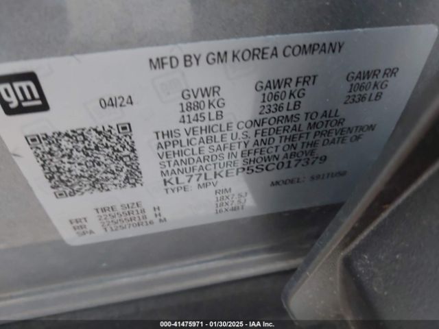 2025 CHEVROLET TRAX KL77LKEP5SC017379 Photo 8