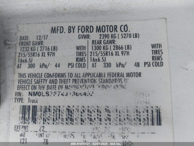 2018 FORD TRANSIT CONNECT NM0LS7F74J1366492 Photo 8