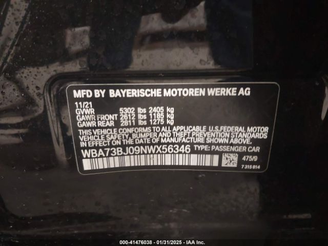 WBA73BJ09NWX56346 BMW 540 I Xdrive
