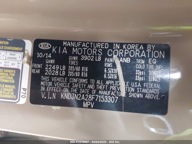 KIA Soul 2015 KNDJN2A28F7153307 Image 9