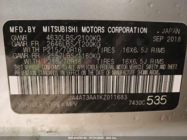 2019 MITSUBISHI ECLIPSE CROSS JA4AT3AA1KZ011683 Photo 8