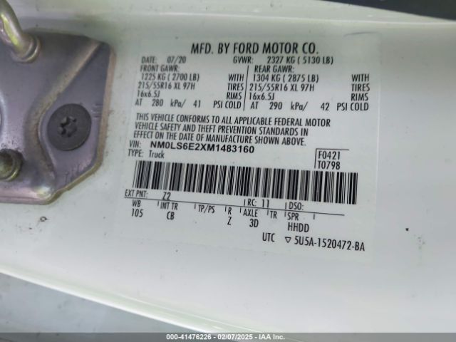 NM0LS6E2XM1483160 Ford Transit Connect Xl