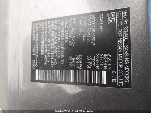 Nissan ROGUE S 2016 KNMAT2MVXGP652168 Image 9