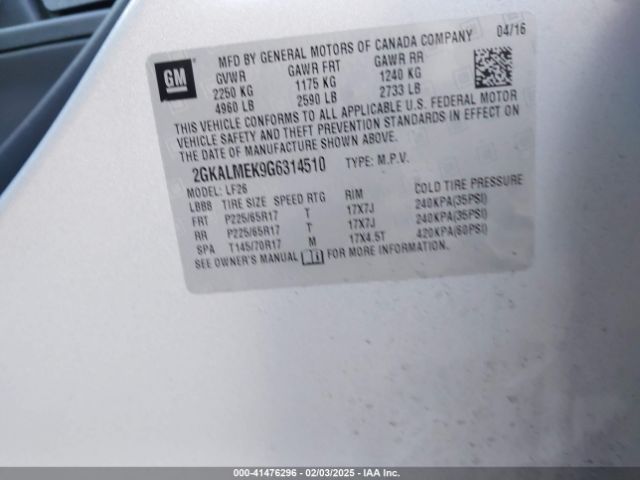 2GKALMEK9G6314510 GMC Terrain Sle-1
