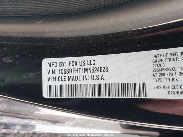 1C6SRFHT1MN524628 RAM 1500 Limited  4x4 5'7 Box