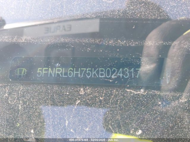 5FNRL6H75KB024317 Honda Odyssey Ex-l