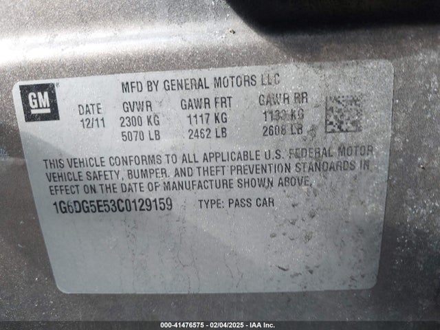 2012 CADILLAC CTS 1G6DG5E53C0129159 Photo 8