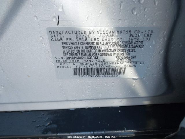 3N1CP5BV2LL536313 Nissan Kicks S Xtronic Cvt