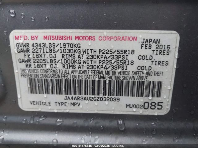 2016 MITSUBISHI OUTLANDER SPORT JA4AR3AU2GZ032039 Photo 8