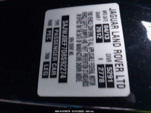 2013 JAGUAR XF SAJWJ0EF7D8S92274 Photo 8