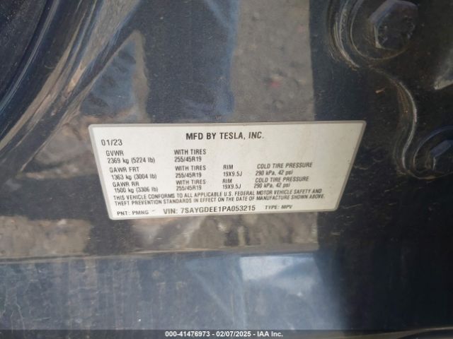 7SAYGDEE1PA053215 Tesla Model Y Awd/long Range Dual Motor All-wheel Drive