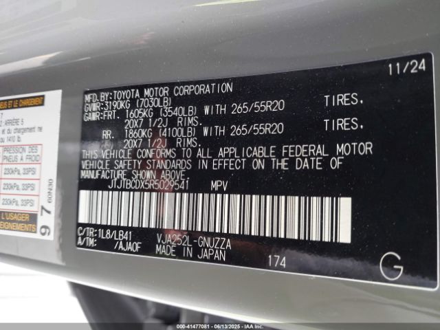 JTJTBCDX5R5029541 Lexus v35a-fts