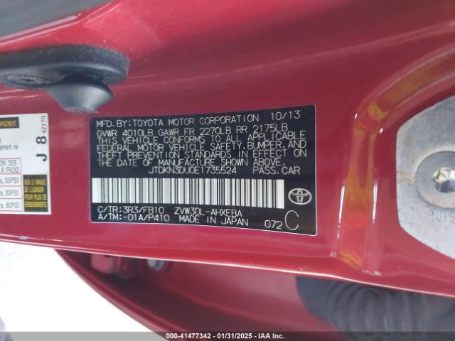 JTDKN3DU0E1735524 Toyota Prius