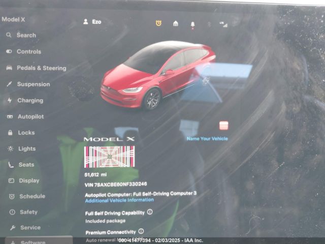 7SAXCBE60NF330246 Tesla Model X Plaid Tri Motor All-wheel Drive