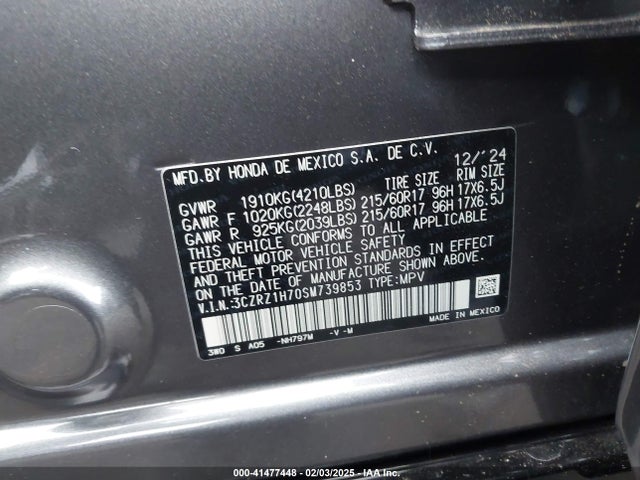 3CZRZ1H70SM739853 Honda k20z5