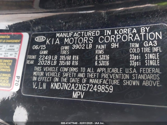 KIA Soul 2016 KNDJN2A2XG7249859 Image 9