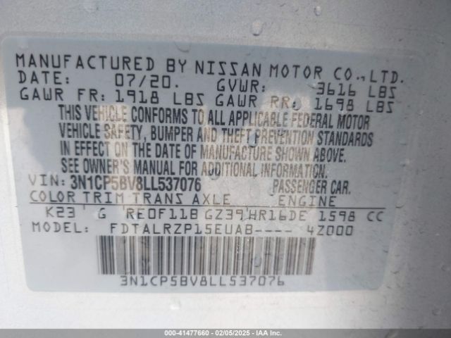 2020 NISSAN KICKS 3N1CP5BV8LL537076 Photo 8