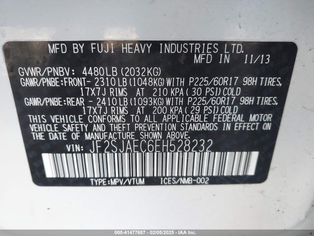 Subaru Forester 2.5i Premium 2014 JF2SJAEC6EH528232 Image 9
