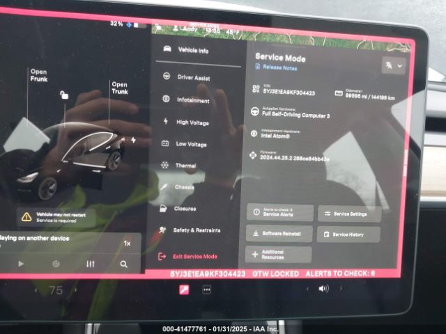 5YJ3E1EA9KF304423 Tesla Model 3 Long Range/mid Range/standard Range/standard Range Plus