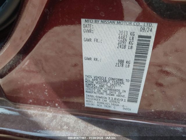 1N4BL4DW6SN318691 Nissan Altima Sv Awd