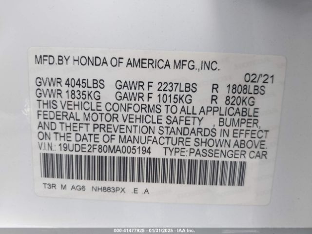 2021 ACURA ILX 19UDE2F80MA005194 Photo 8
