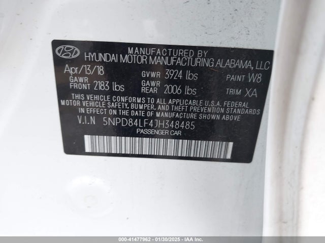 Hyundai ELANTRA SEL 2018 5NPD84LF4JH348485 Image 9