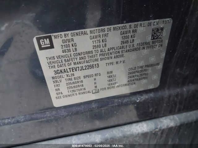 3GKALTEV7JL226613 GMC Terrain Sle
