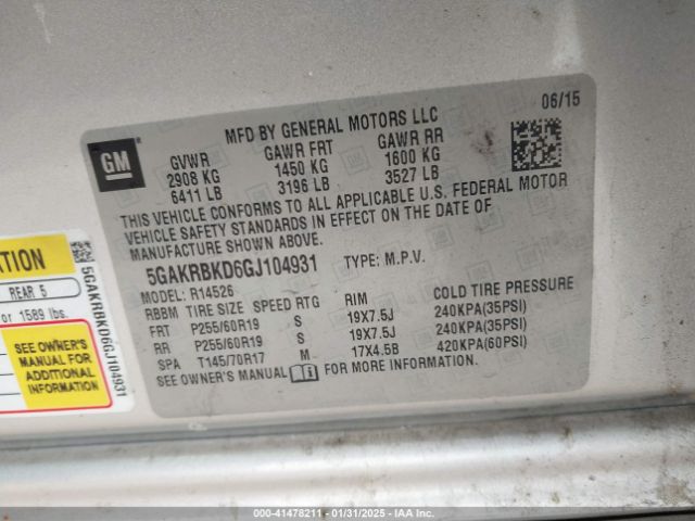 5GAKRBKD6GJ104931 Buick Enclave Leather