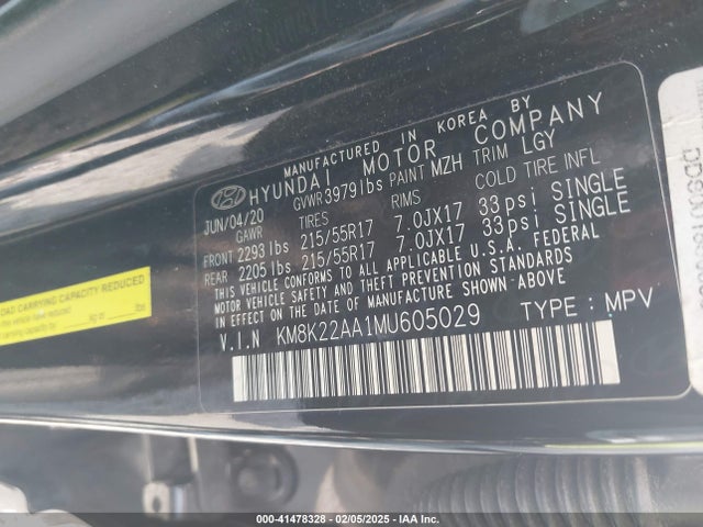 KM8K22AA1MU605029 Hyundai Kona Sel