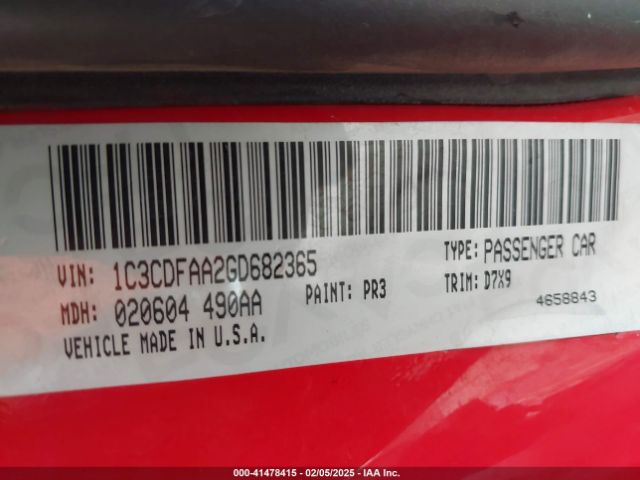 1C3CDFAA2GD682365 Dodge DART SE