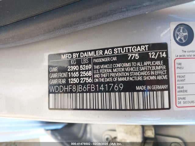 WDDHF8JB6FB141769 Mercedes-Benz 2015