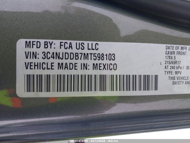 3C4NJDDB7MT598103 Jeep 2021
