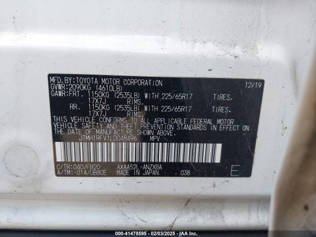 JTMH1RFV1LD048496 Toyota RAV4 LE