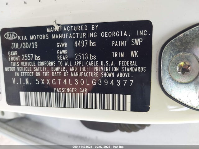 5XXGT4L30LG394377 KIA Optima Lx