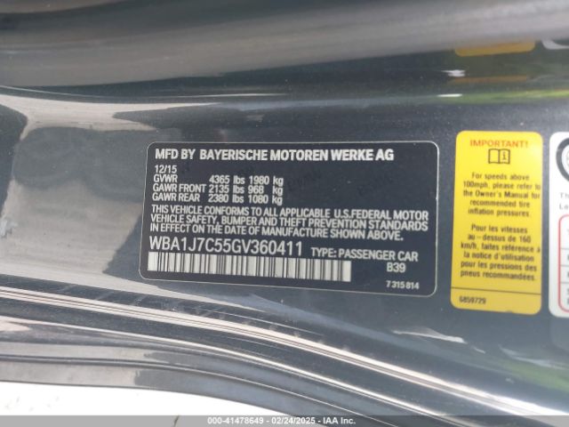 WBA1J7C55GV360411 BMW M235I