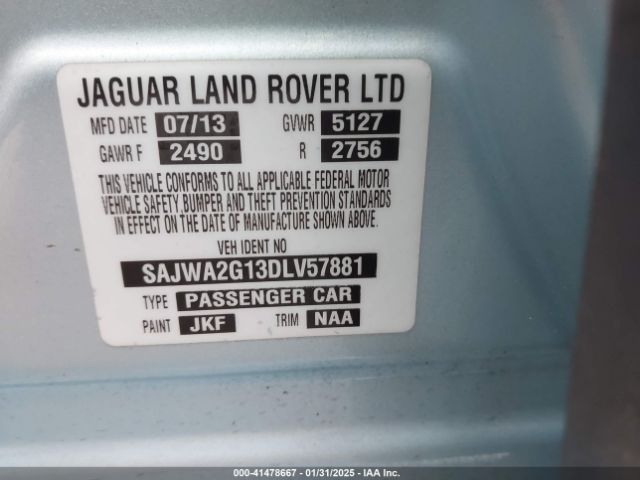 2013 JAGUAR XJ SAJWA2G13DLV57881 Photo 8
