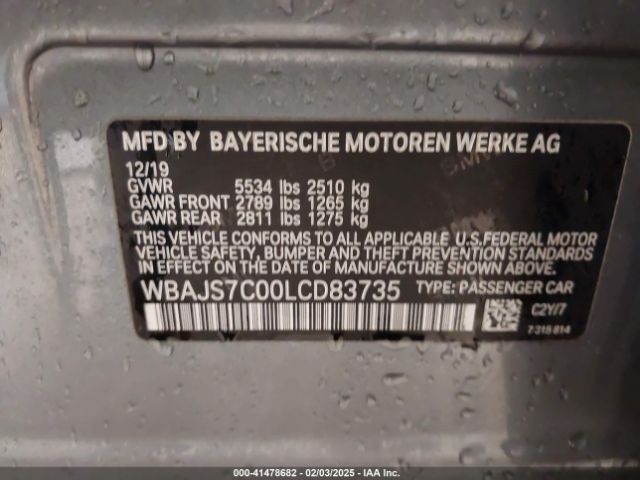 WBAJS7C00LCD83735 BMW M550i Xdrive