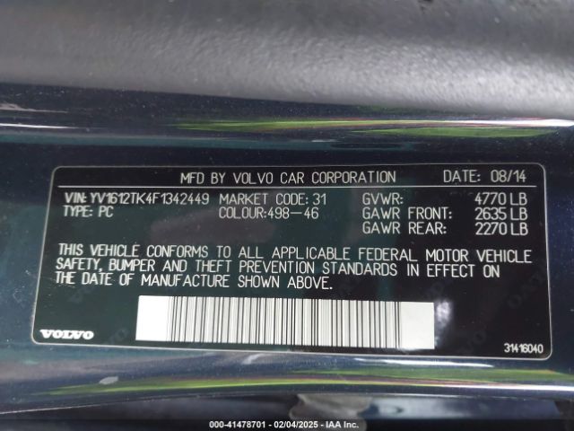 2015 VOLVO S60 YV1612TK4F1342449 Photo 8