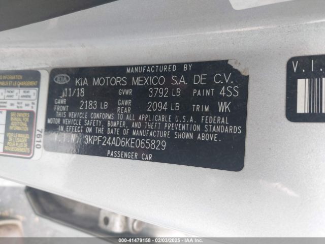 3KPF24AD6KE065829 KIA mpi nu