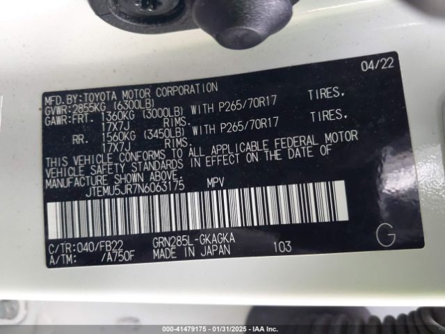 JTEMU5JR7N6063175 Toyota 4RUNNER SR5