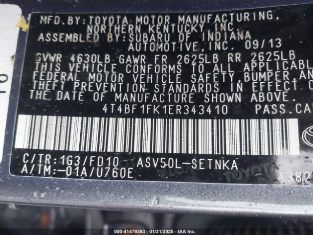 4T4BF1FK1ER343410 Toyota CAMRY LE